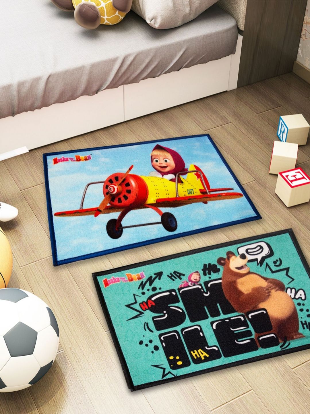 Athom Living 2-Pcs Blue & Green Marvel Printed Anti-SkidDoormat-picture-27