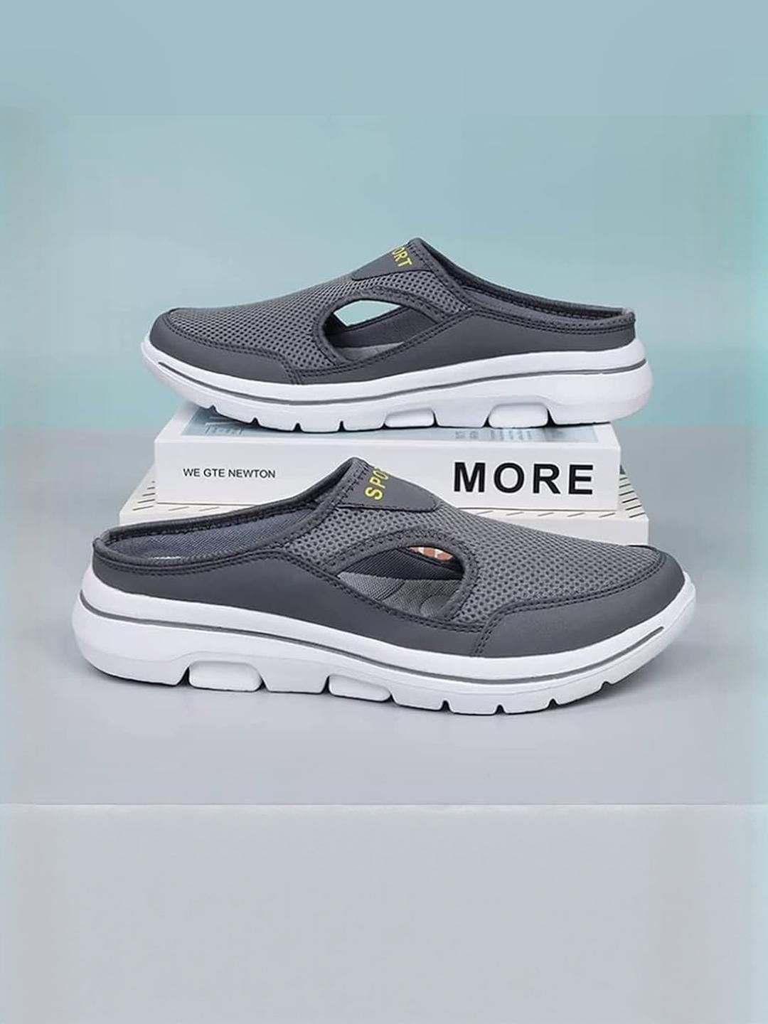blue pop Men Grey Mesh Casual Shoes-image-9