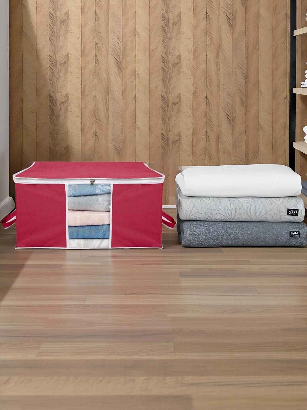 AMAK INC Maroon Fabric Wardrobe Organisers-image-30
