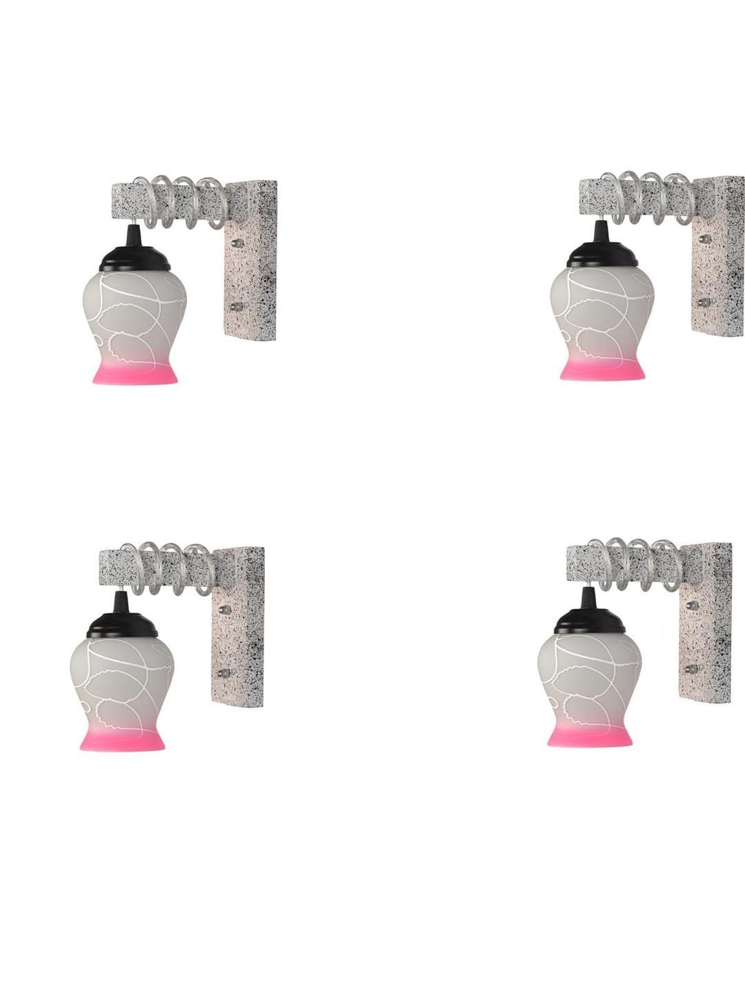 SOMIL Pink Glass Cylinder Printed Wall Lamps-picture-39