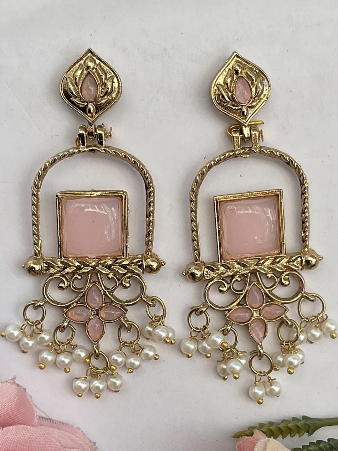 Fashion Theme Gold-Plated Brass Jhumkas Earrings-picture-27