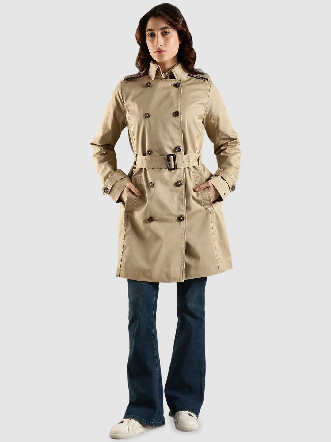 Tommy Hilfiger Pure Cotton Double-Breasted Trench Coat-picture-12