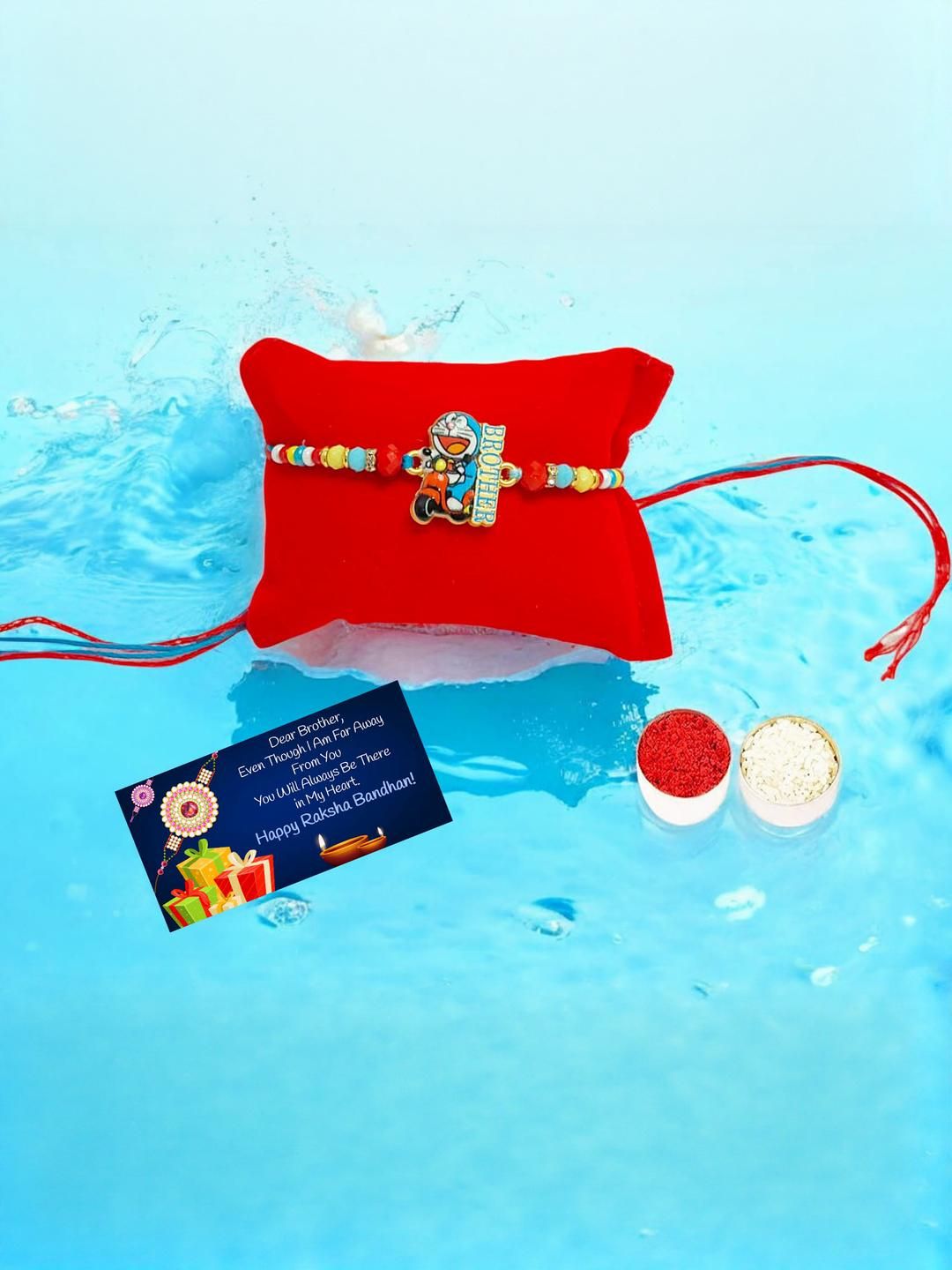 vrinde Doremon Metal Rakhi Greeting card n Roli-picture-26