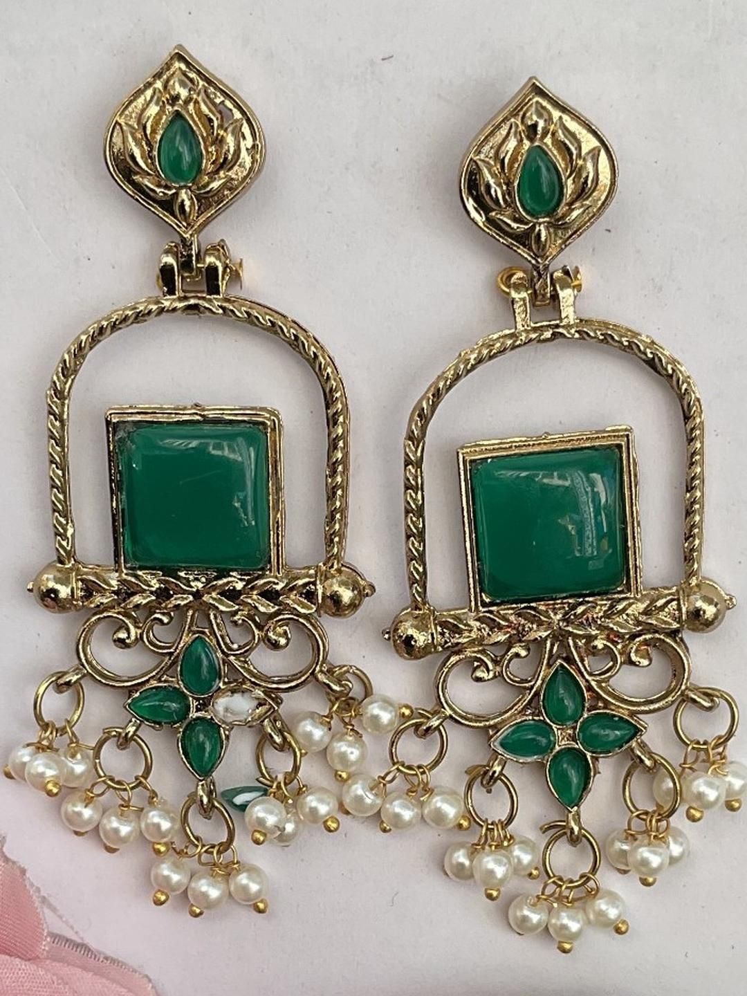 Fashion Theme Gold-Plated Brass Jhumkas Earrings-picture-22