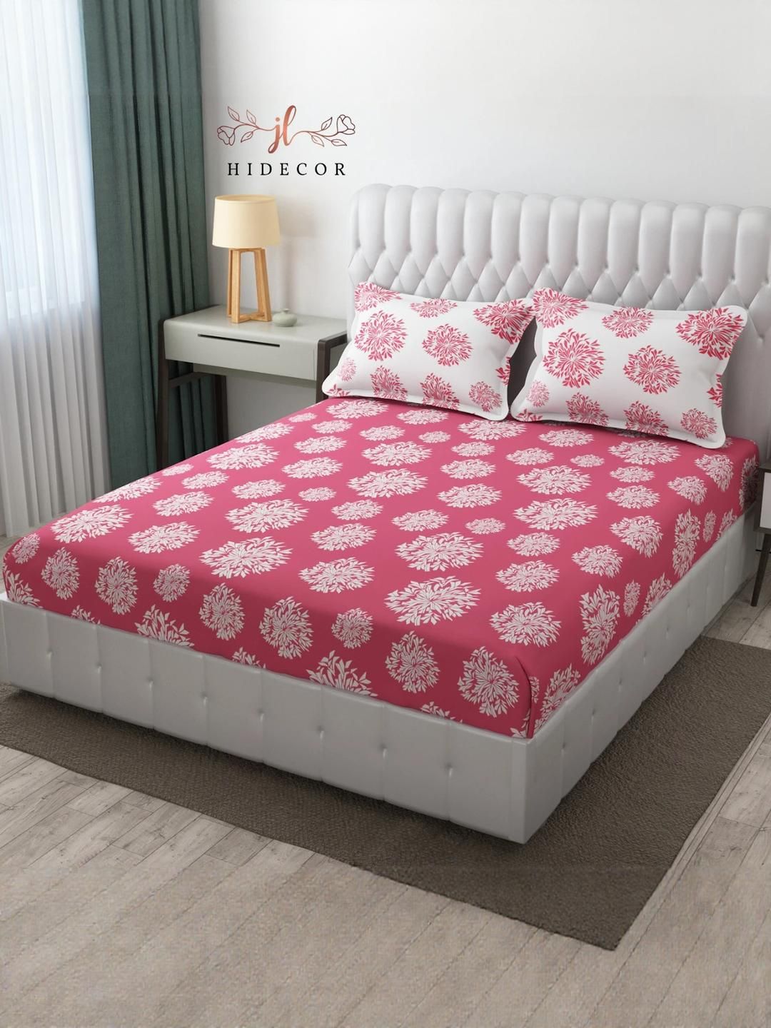 HIDECOR Floral Superfine King Bedsheets-picture-4