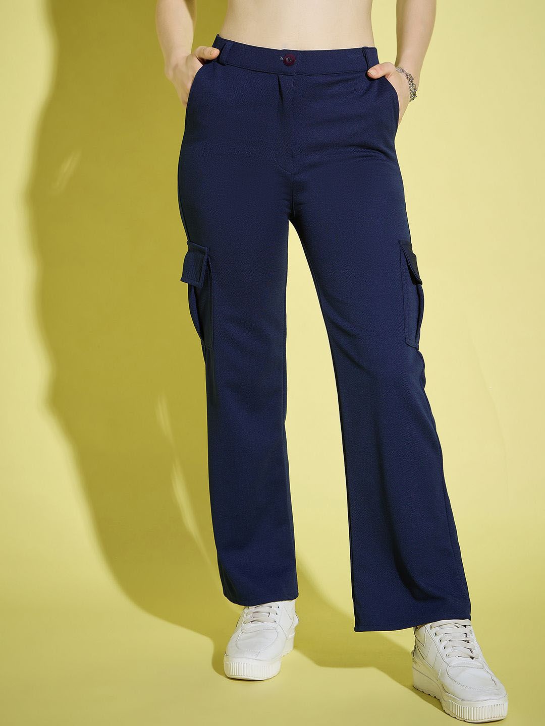 BUY NEW TREND Curvy Women Relaxed High-Rise Easy Wash Cargos Trousers-picture-14