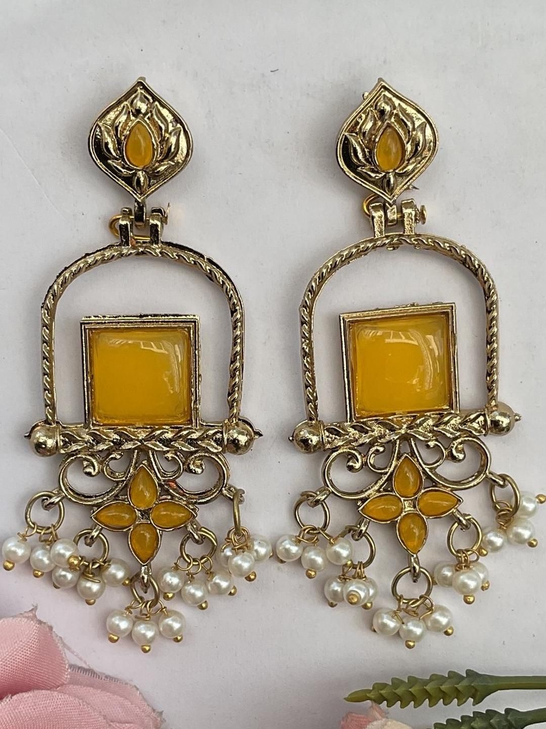 Fashion Theme Gold-Plated Brass Jhumkas Earrings-picture-23