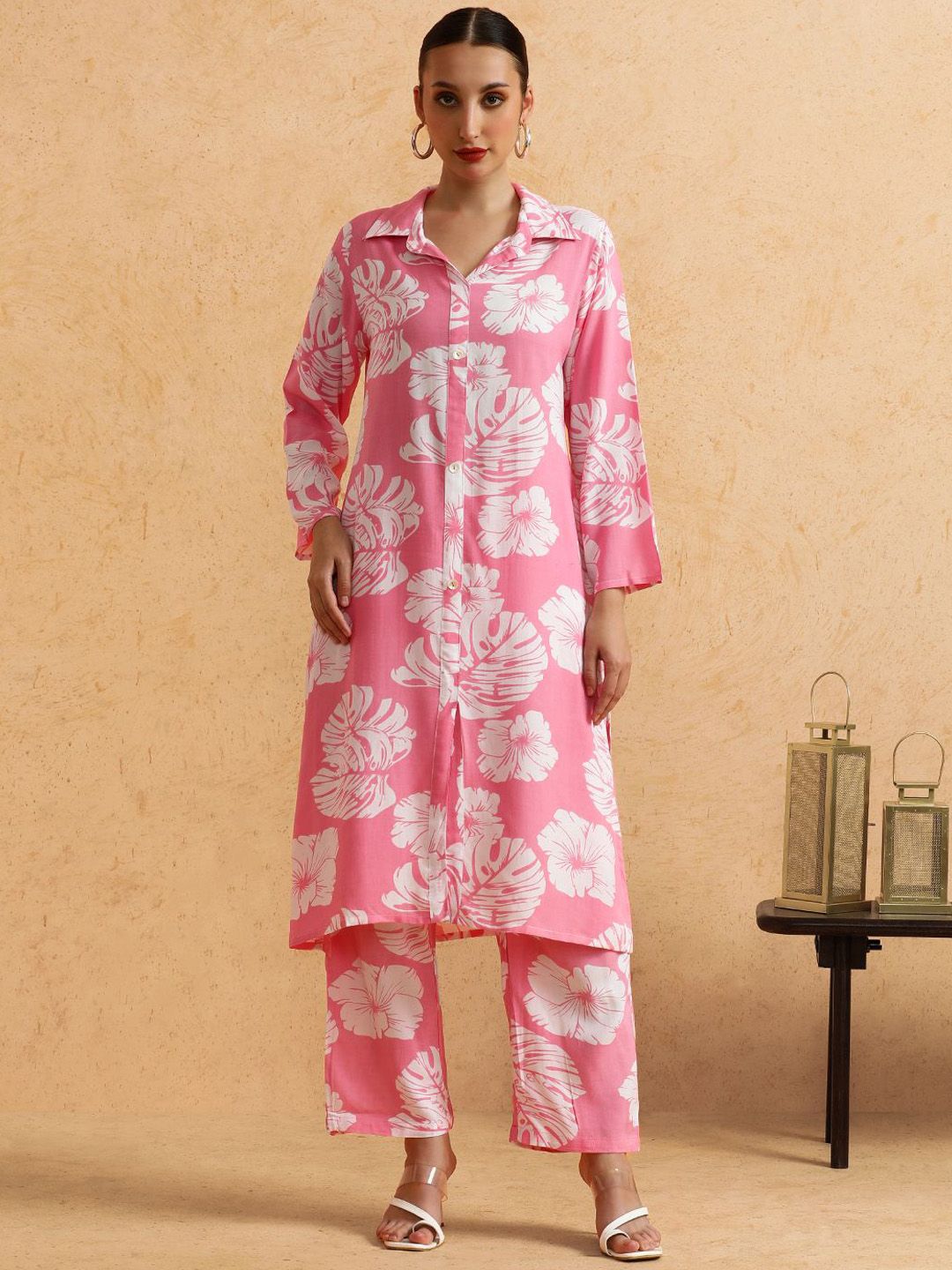 Anouk Women Floral Printed Kurta with Palazzo