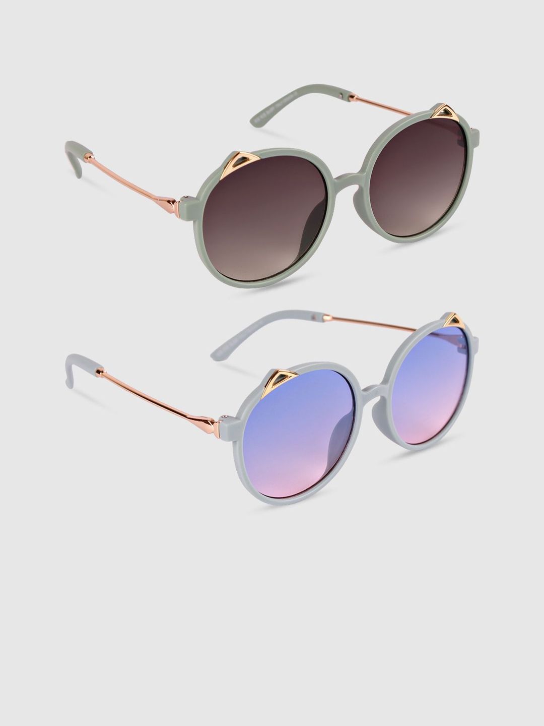 DukieKooky Unisex Kids Blue Lens & Blue Round Sunglasses with-picture-37