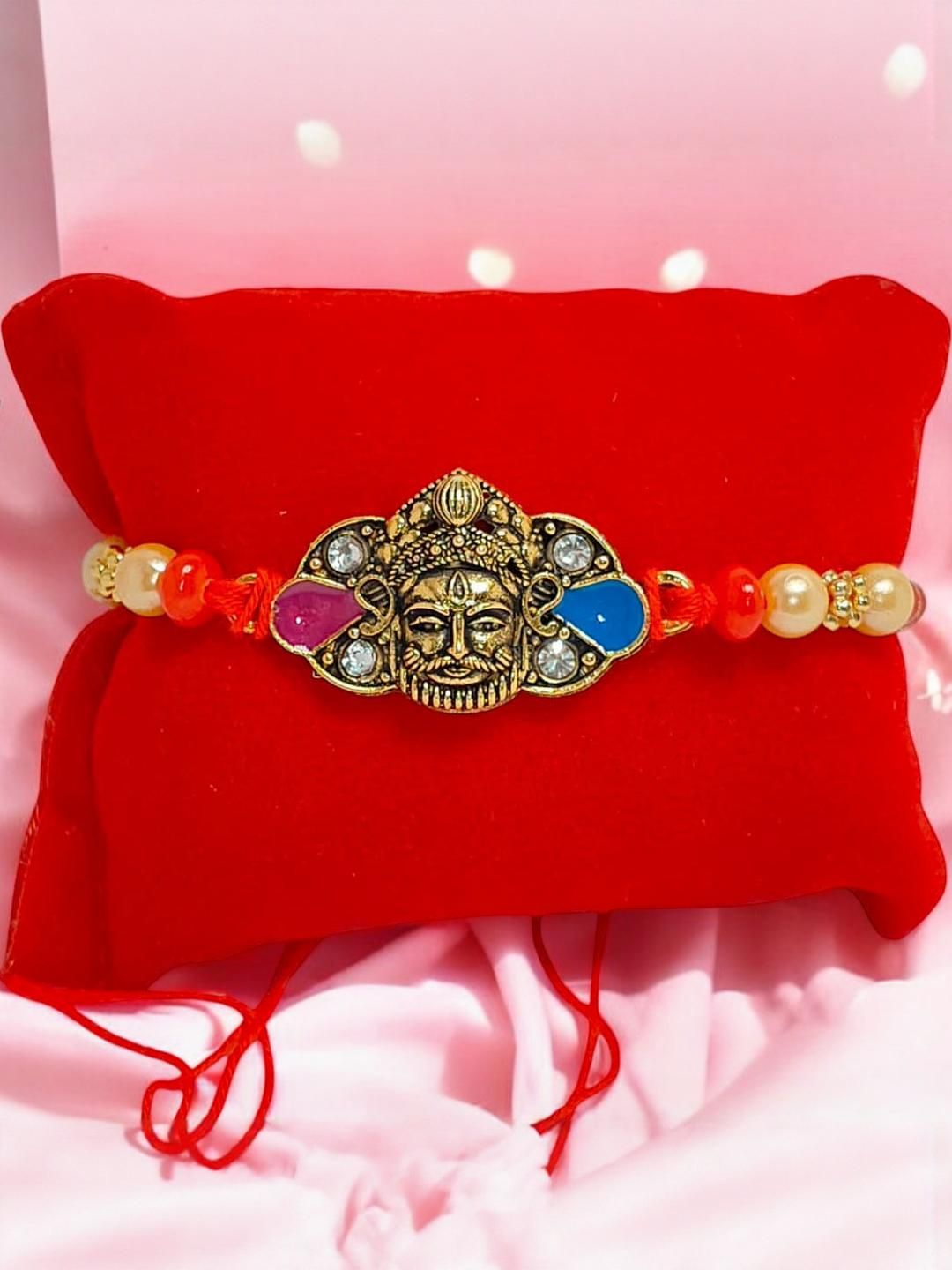 vrinde Khatu Shyam Metal Rakhi:: Greeting card n Roli-picture-10