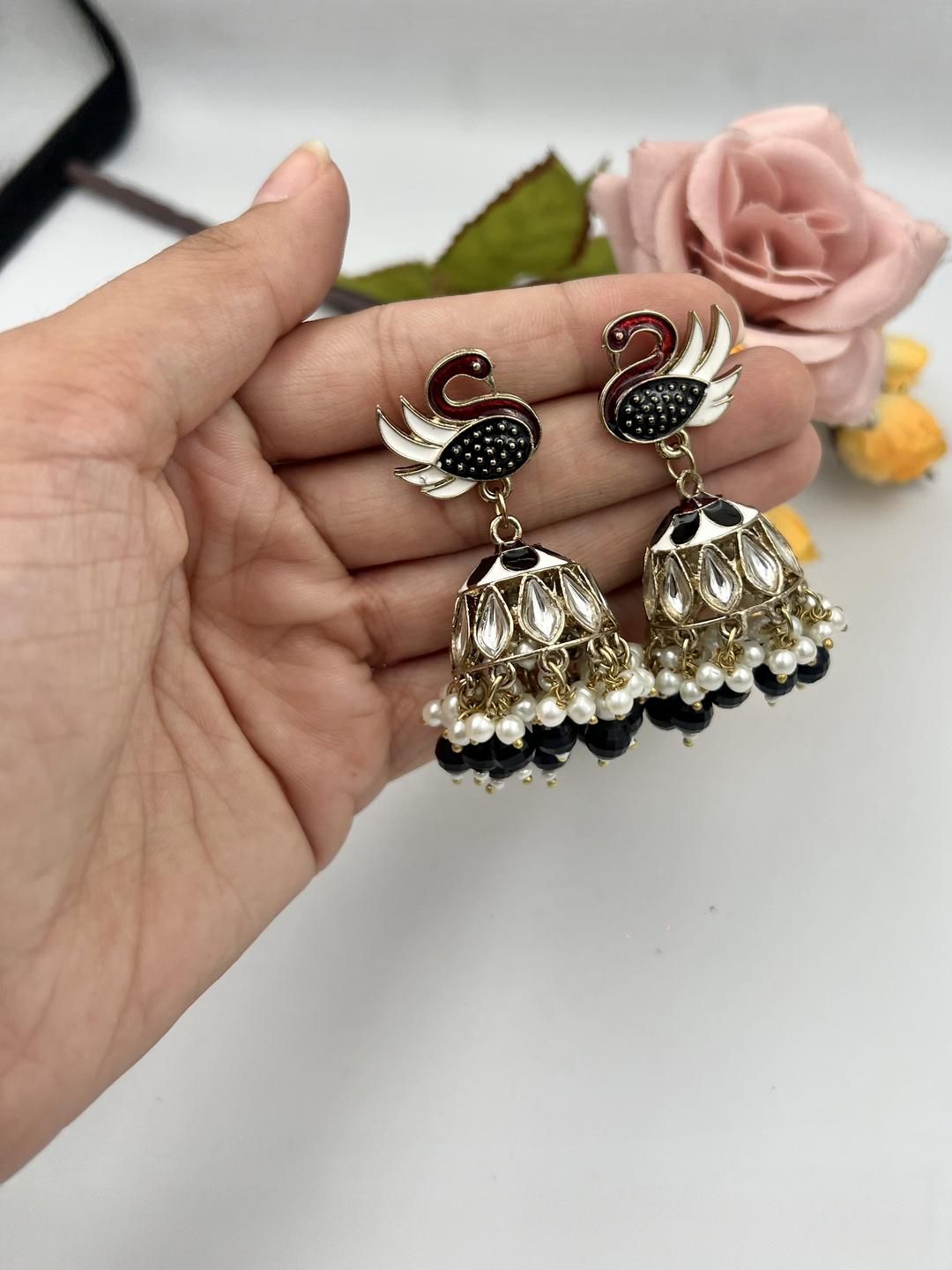 Fashion Theme Gold-Plated Brass Jhumkas Earrings-picture-20