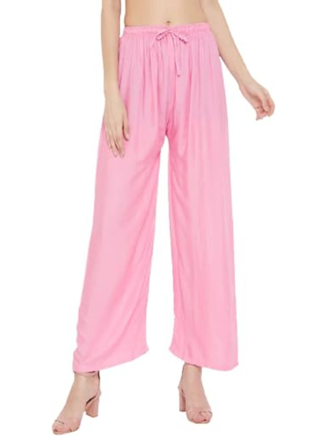 Aura Glam Women Pink Rayon Plain Palazzos-image-17