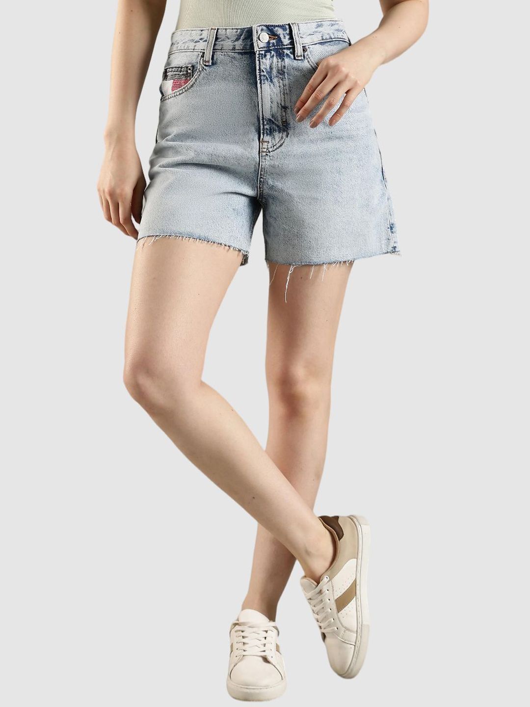Tommy Hilfiger Europe Women Regular Fit Mid Rise Denim Shorts-image-19