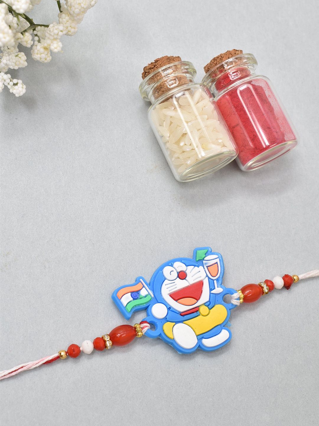 MEIRA JEWELLERY Boys Stone Studded Thread Rakhi With Roli Chawal-picture-14