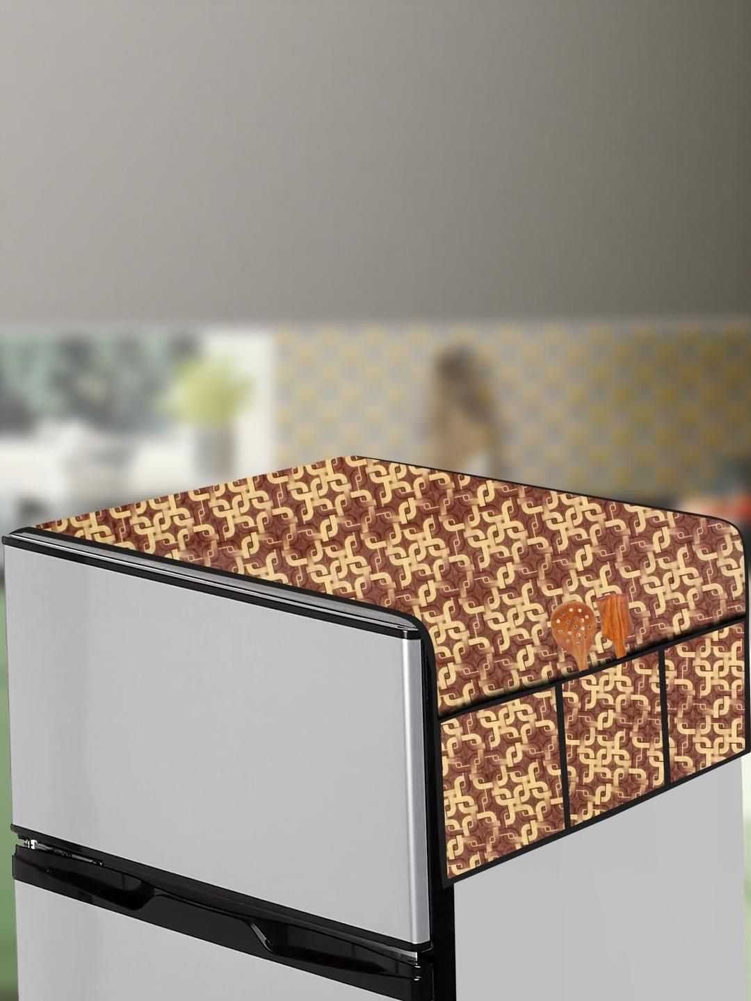 The Furnishing Tree Fridge Top Cover Compatible for Samsung RR20C1723S8/HL, 183 LTR WxL 65x111 in C-picture-36