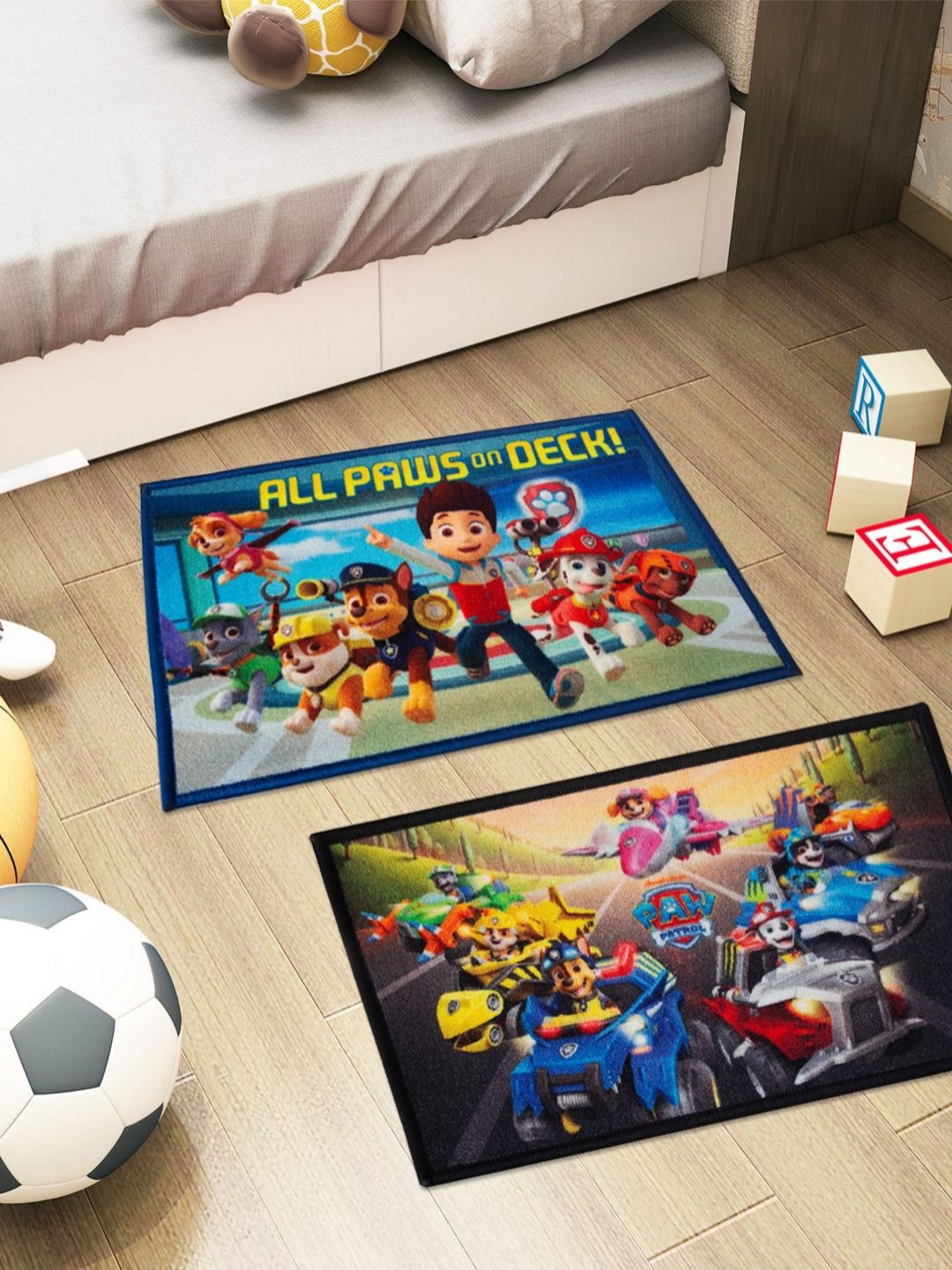 Athom Living 2-Pcs Blue & Red Paw Patro Printed Anti-Skid Doormat-picture-20