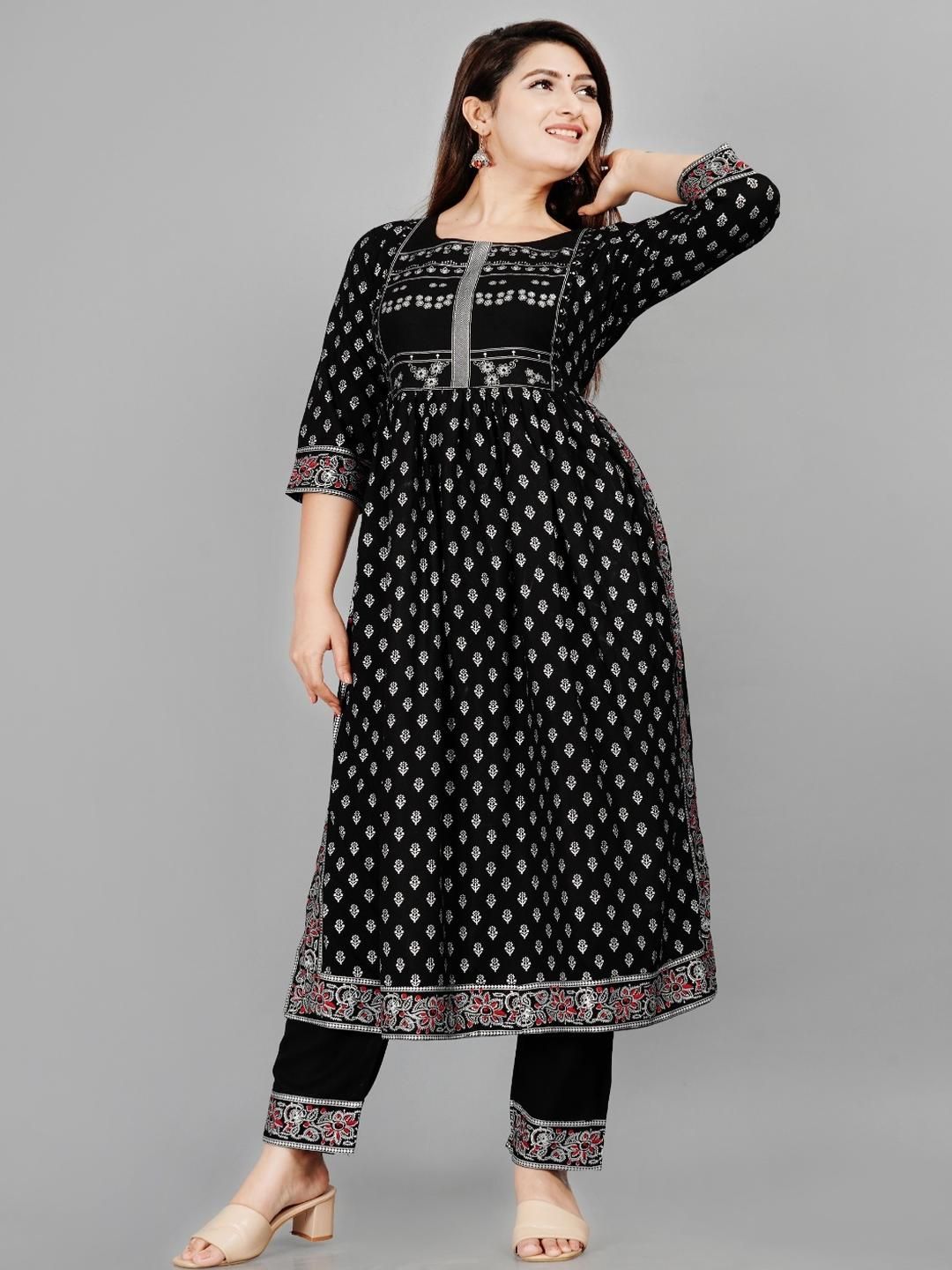 NUPITAL Women Printed Viscose Rayon Kurta Sets