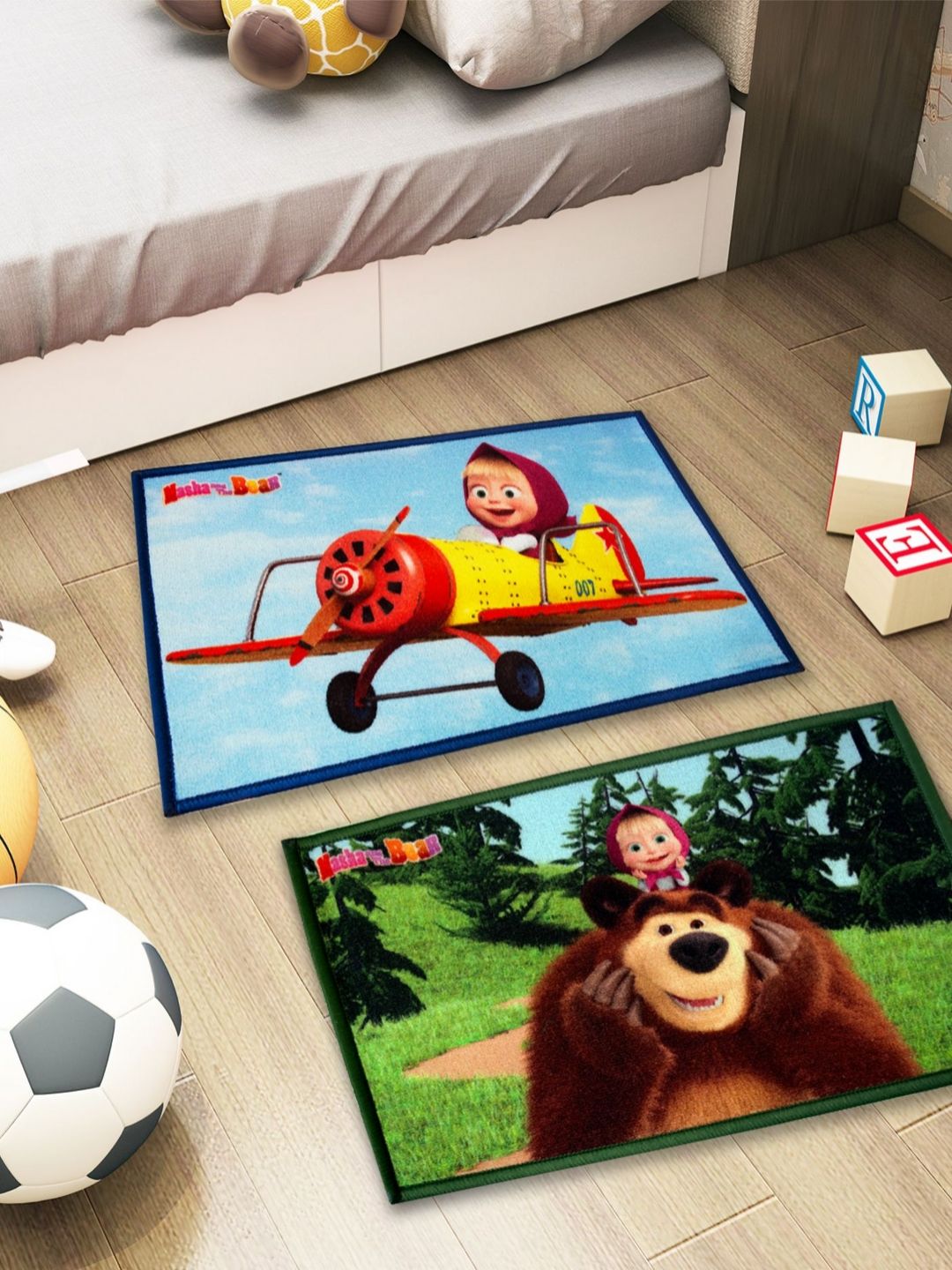 Athom Living 2-Pcs Blue & Green Marvel Printed Anti-SkidDoormat-picture-22