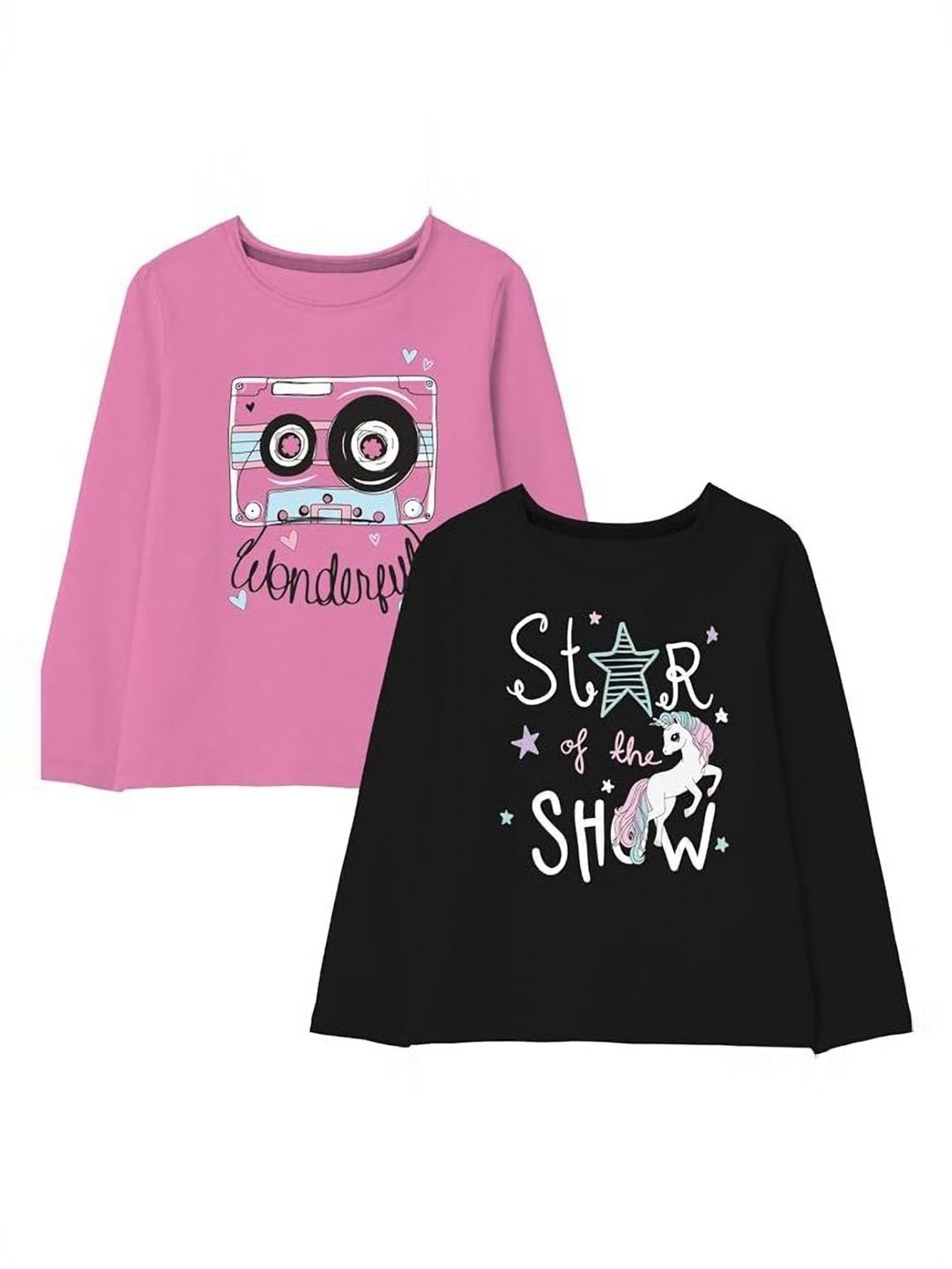 x2o Girls Typography 2 Printed Applique T-shirt-picture-30