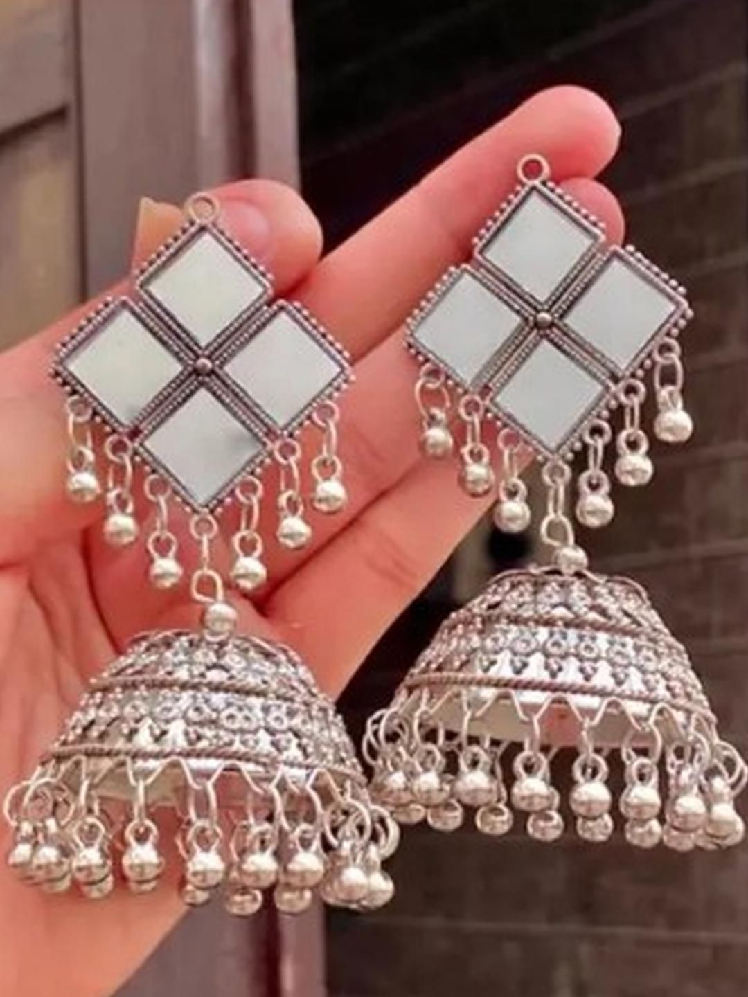 Sangria Oxidised Alloy Artificial Beads Earrings-picture-37