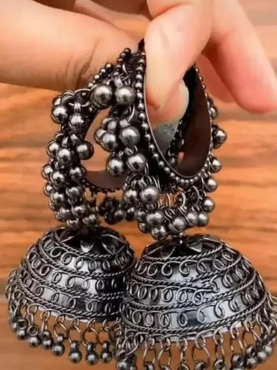 Sangria Oxidised Alloy Artificial Beads Earrings-picture-35