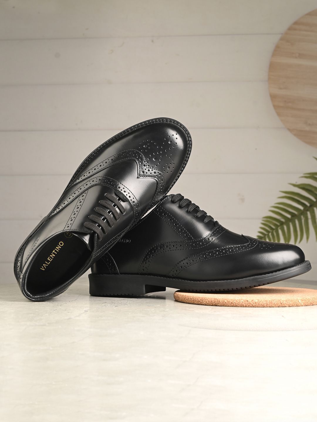 Valentino Men Leather Formal Brogues-image-39