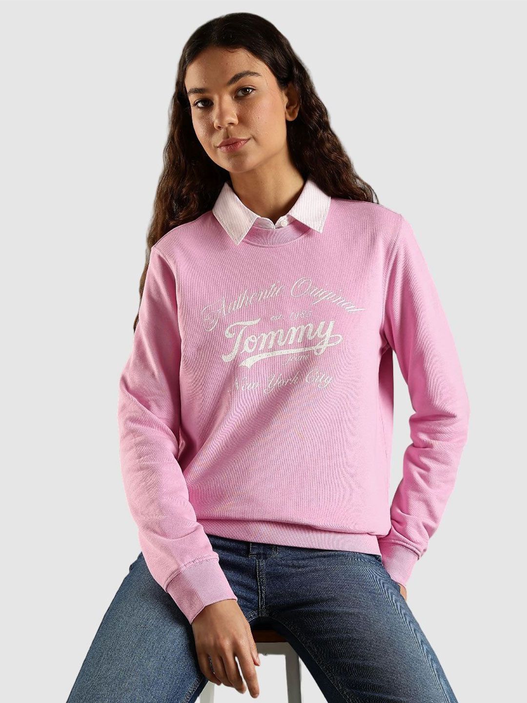 Tommy Hilfiger Women Shirt Collar Printed Sweatshirt-picture-30