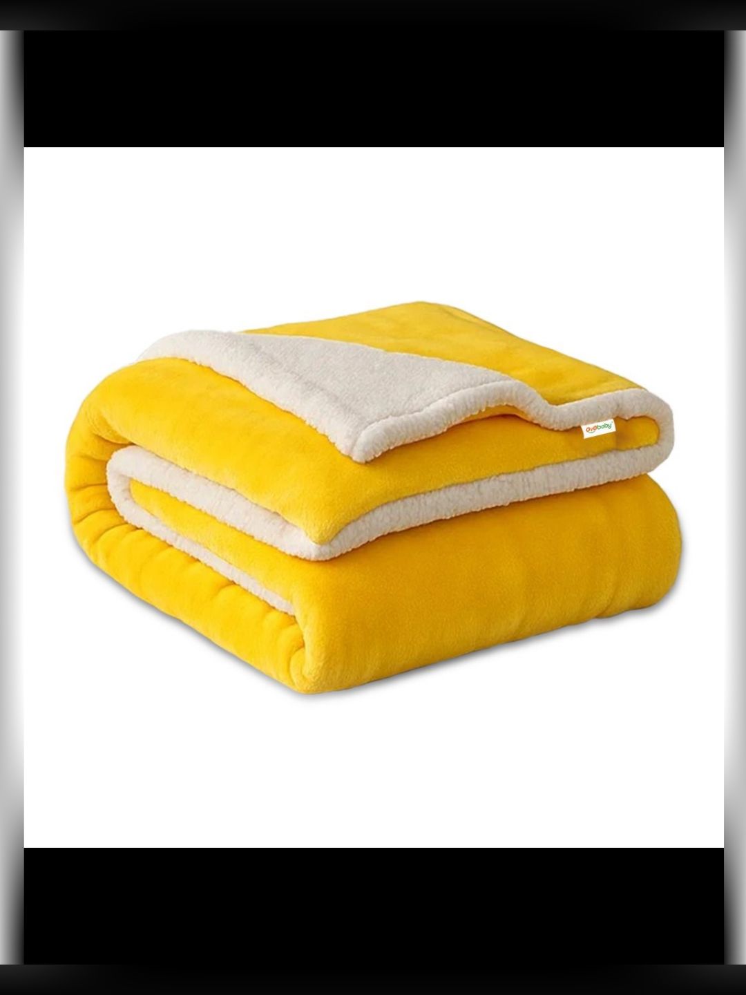 OyO Baby Kids Yellow & White Fleece 300 GSM Blanket-image-25
