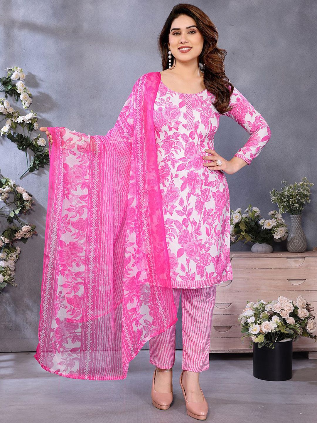 Moda Rapido Floral Printed Unstitched Dress Material