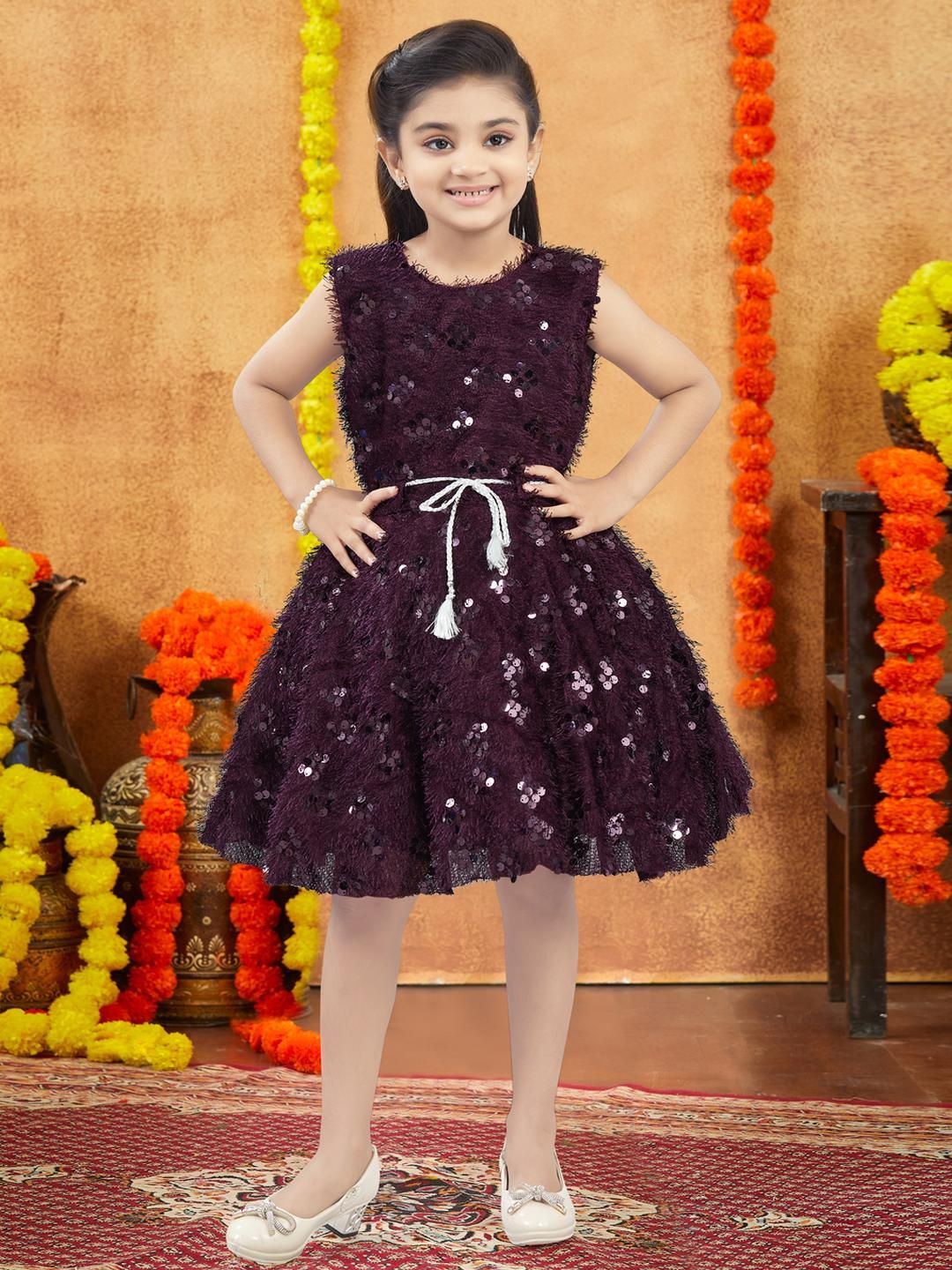 Sangria Girls Pure Wool Dresses-picture-12