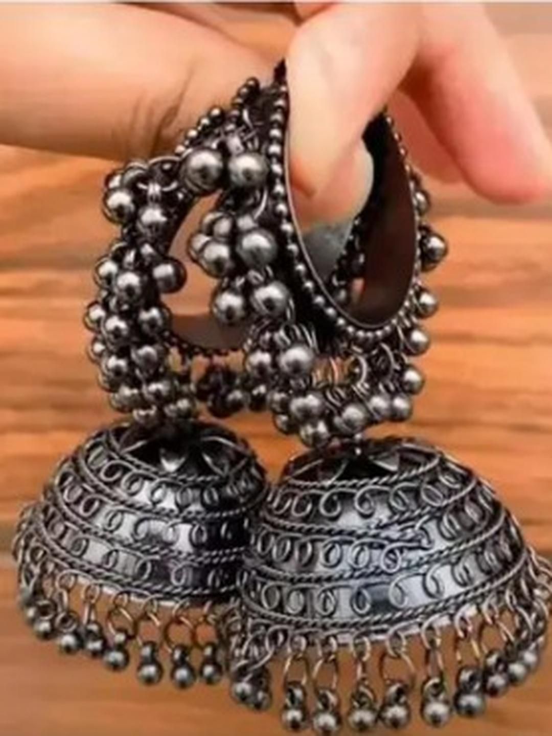 Sangria Oxidised Alloy Artificial Beads Earrings-picture-10