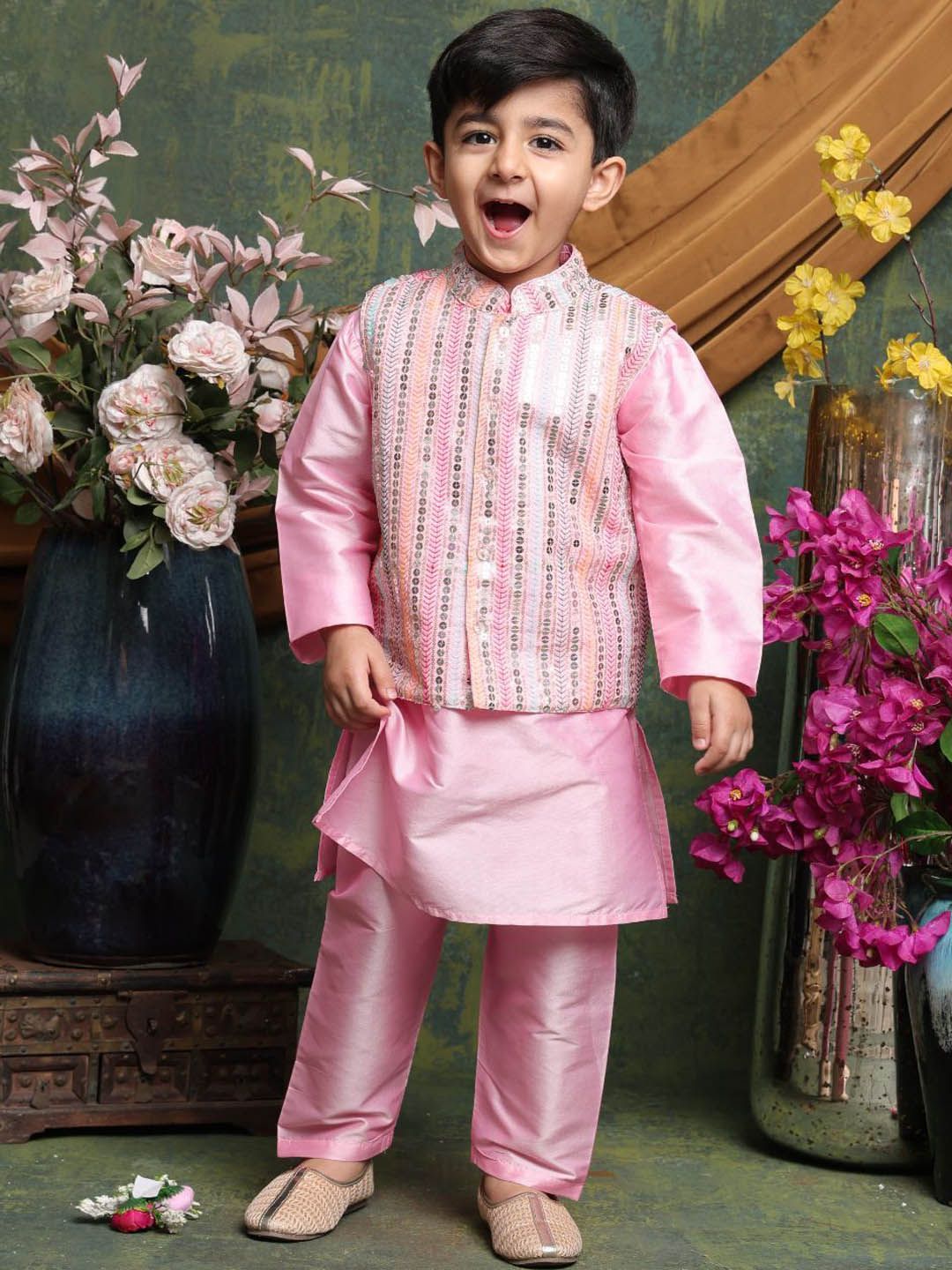SAKA DESIGNS Boys Regular Sequinned Kurta with Pyjamas-picture-39