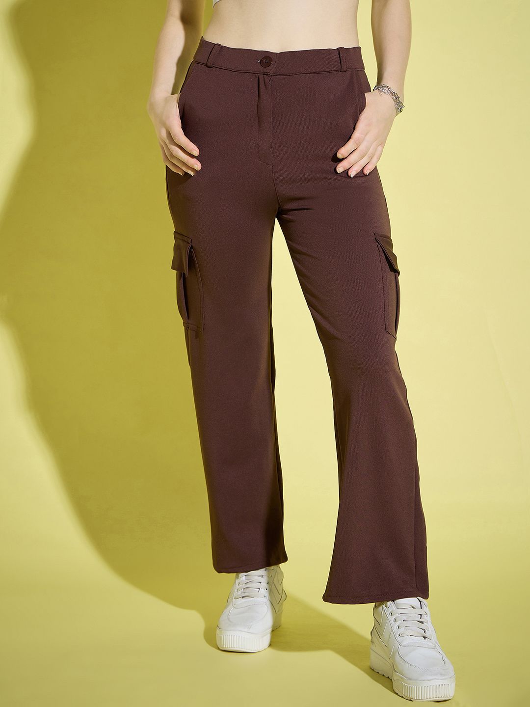 BUY NEW TREND Curvy Women Relaxed High-Rise Easy Wash Cargos Trousers-picture-38