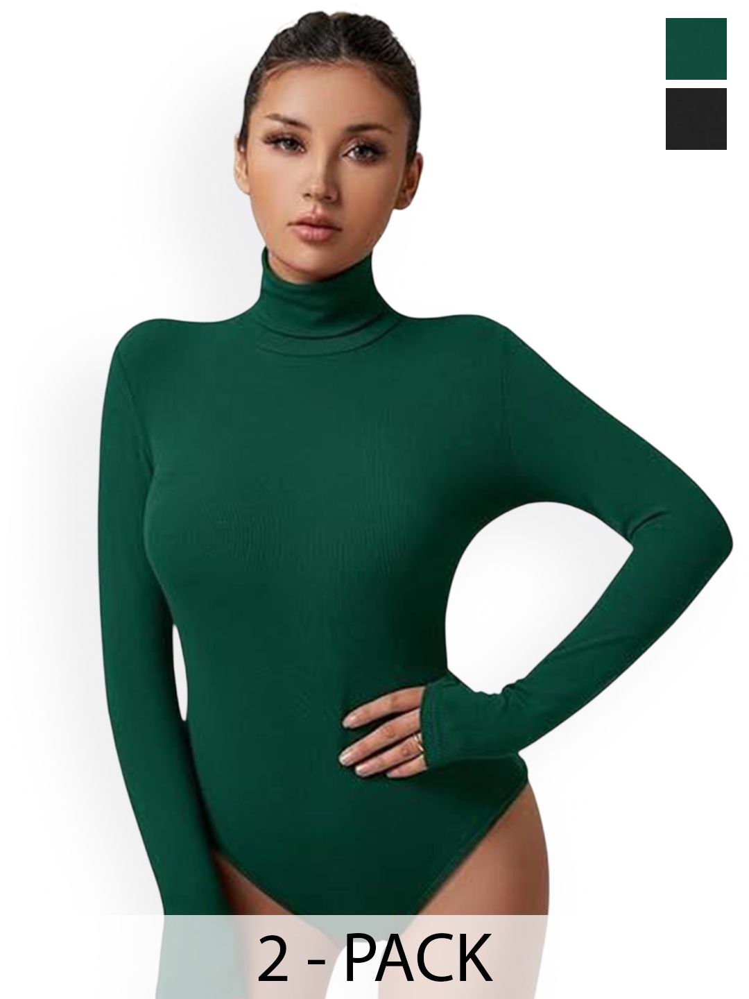 ZEROZABAR Pack Of 2 High Neck Bodysuit-picture-28