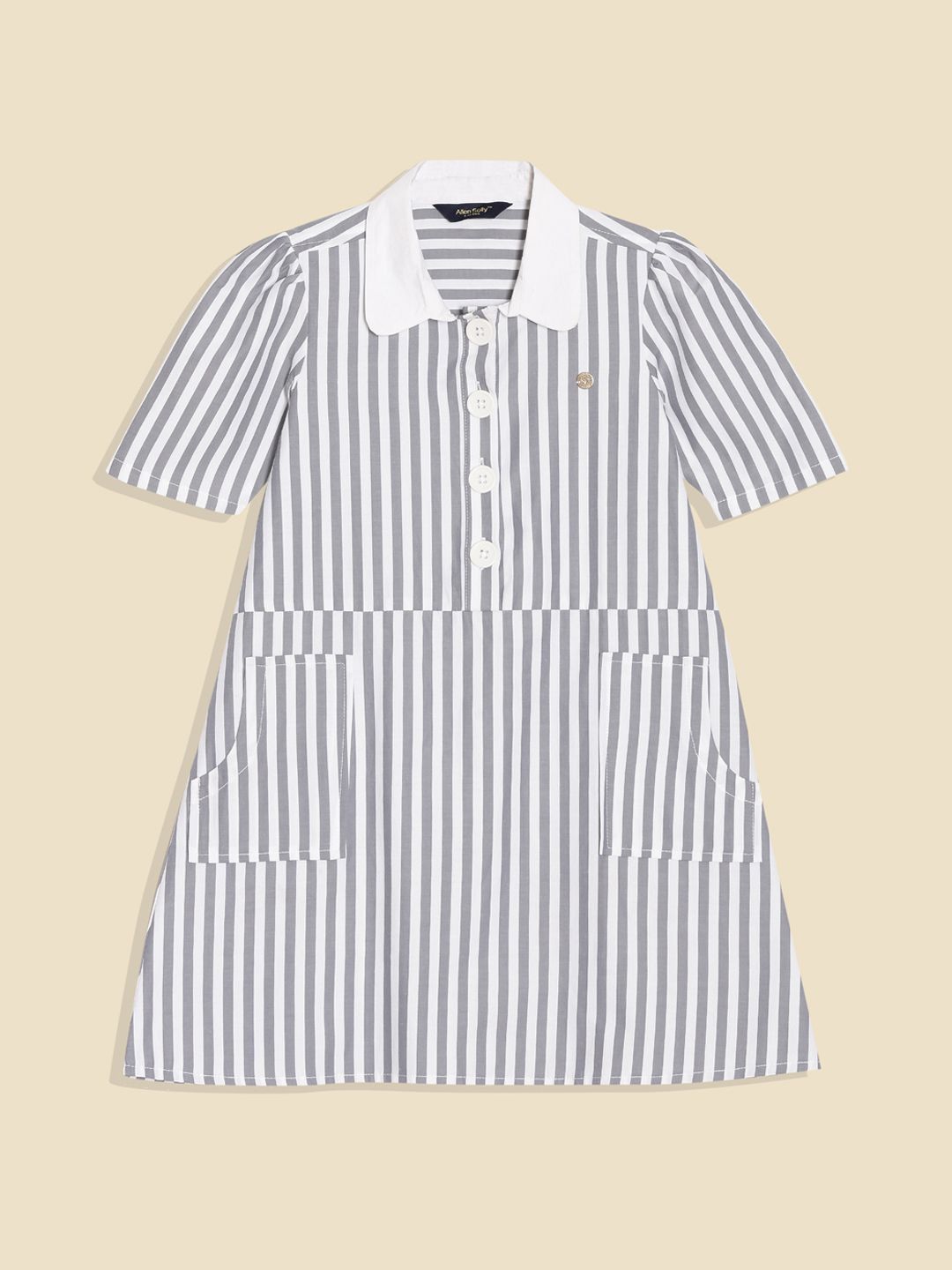 Allen Solly Junior Girls Striped Pure Cotton A-Line Dress-picture-40