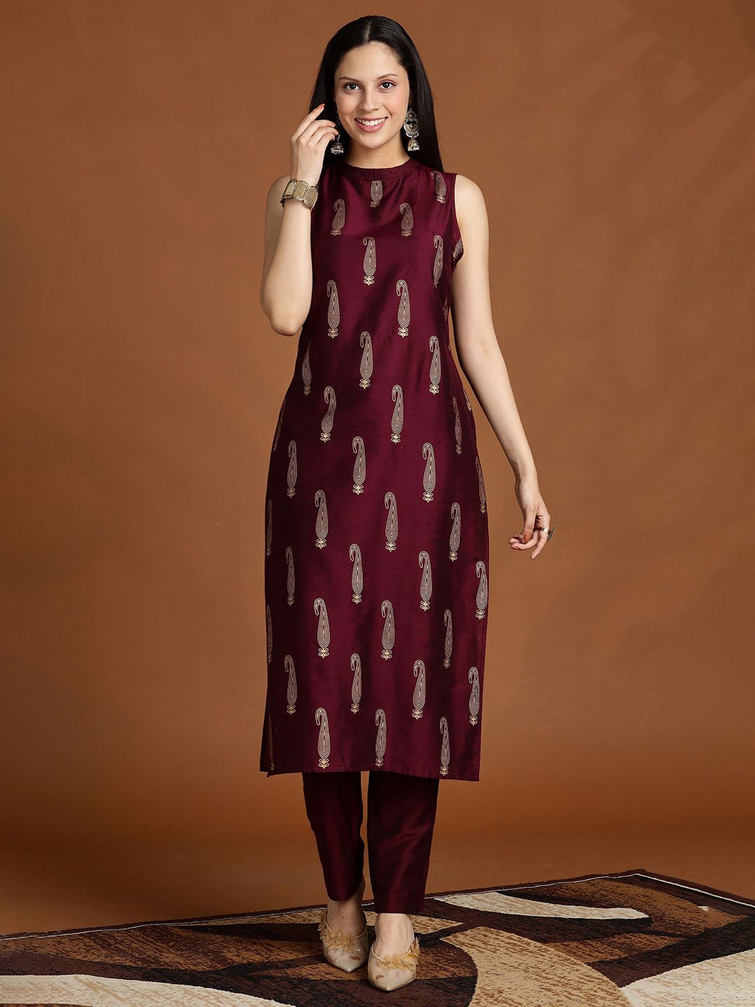 Anouk Women Ethnic Motifs Printed Regular Kurta with Trousers