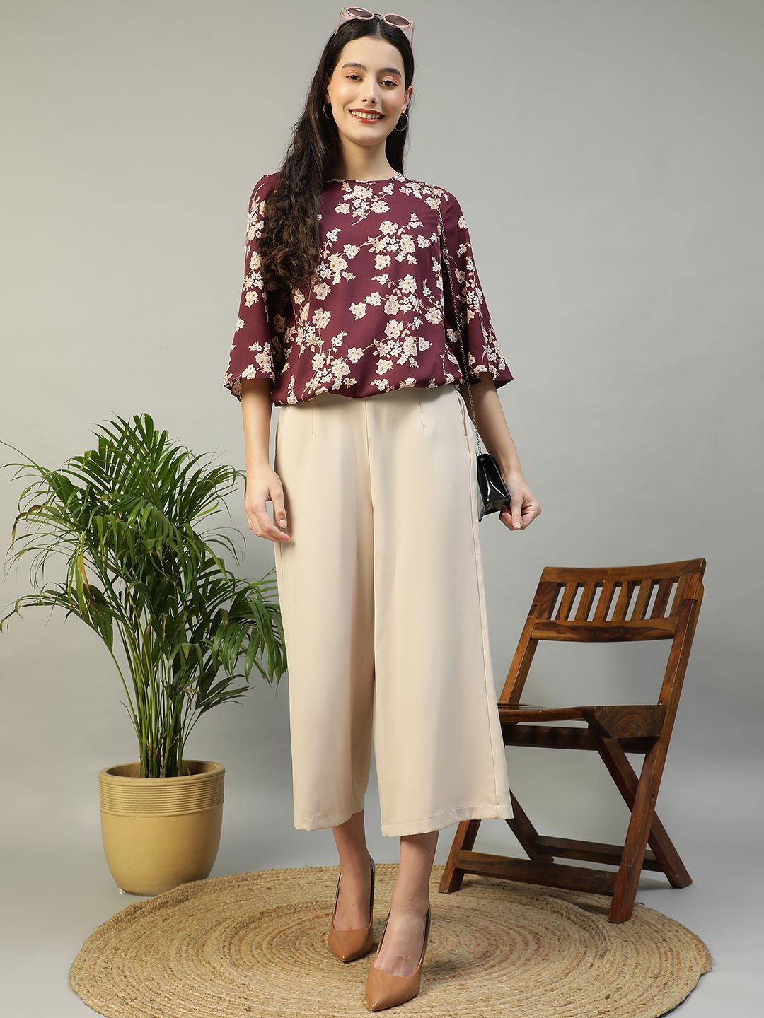 Oxolloxo Women Floral Print Bell Sleeve Top-picture-11