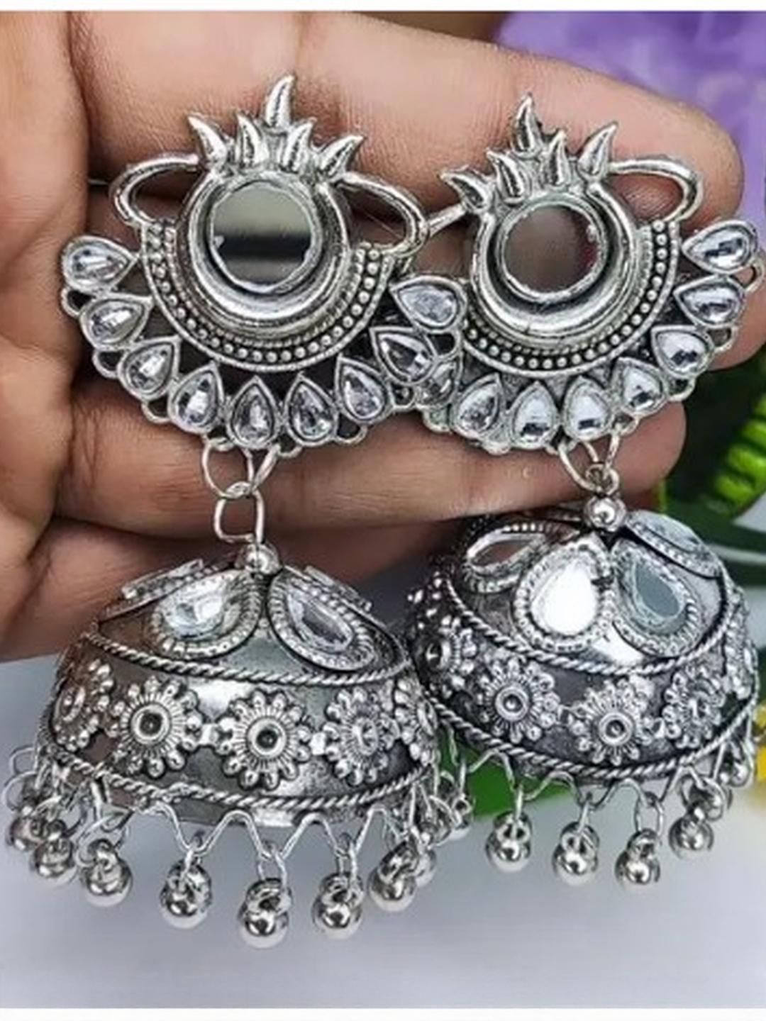 Sangria Oxidised Alloy Artificial Beads Earrings-picture-34