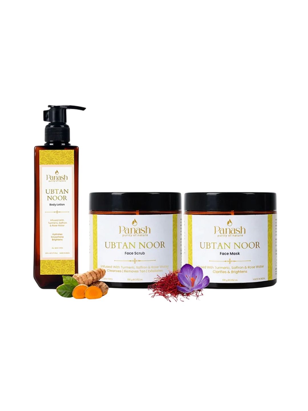 PANASH Set Of 3 Ubtan Face Mask-100 g, Face Scrub-100 g & Body Lotion-200 ml-image-32