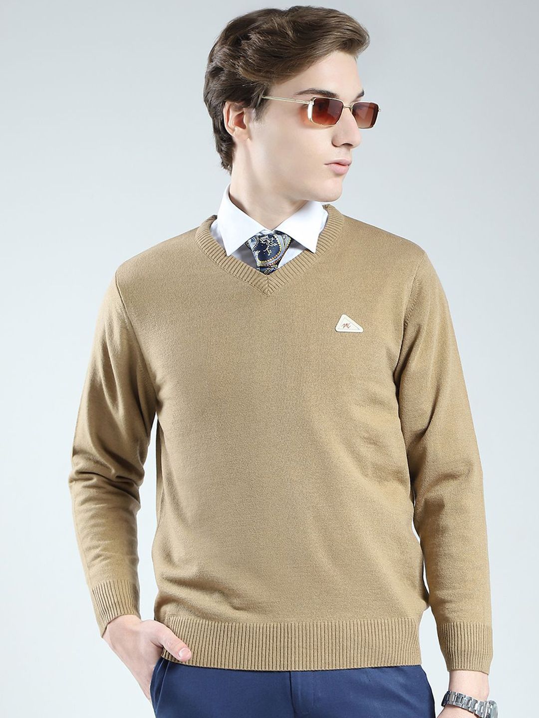 Monte Carlo Men V-Neck Full Sleeves Pullover Sweaters-image-49