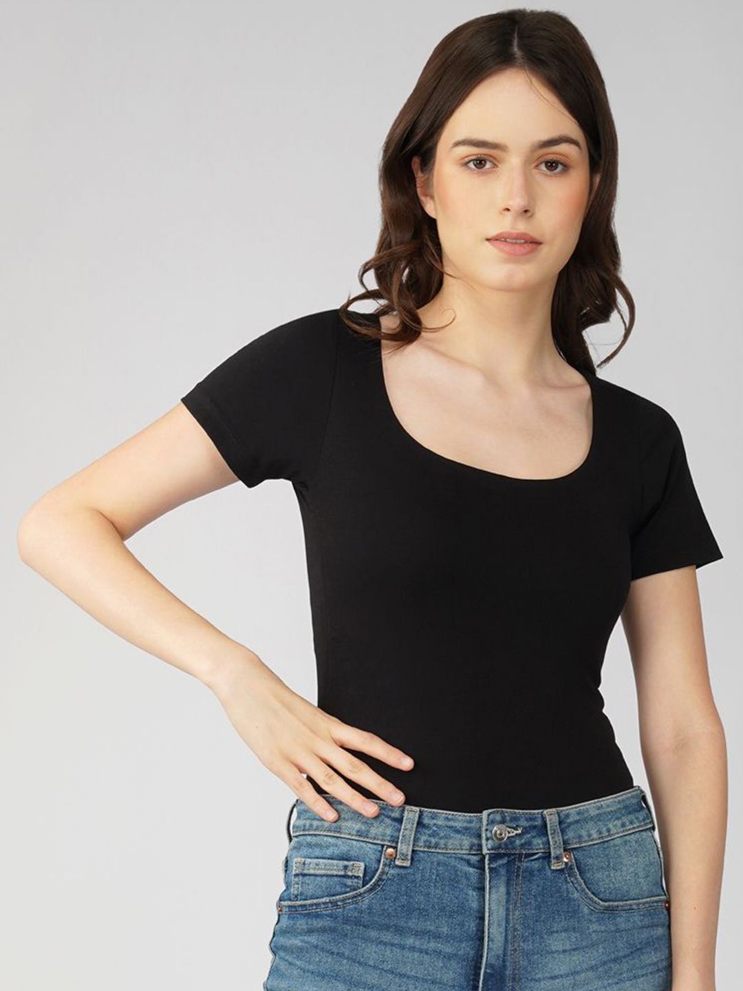 ONEWAY Cotton Slim Fit Round Neck Bodysuit