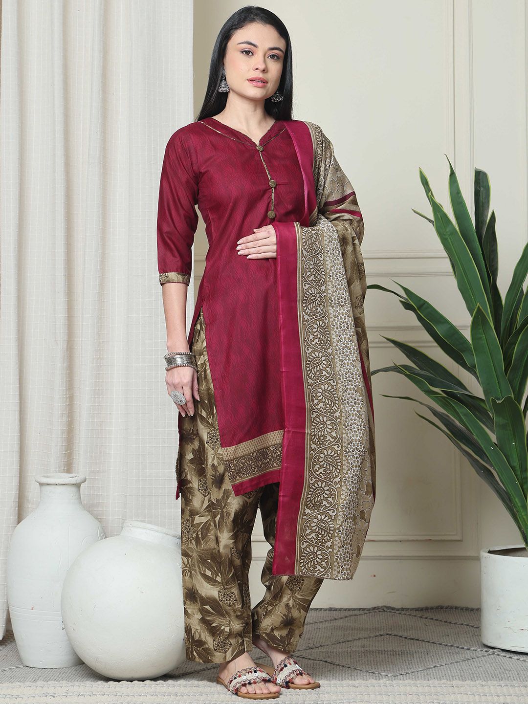 KALINI Women Ethnic Motifs Printed Regular Kurta with Salwar & Dupatta