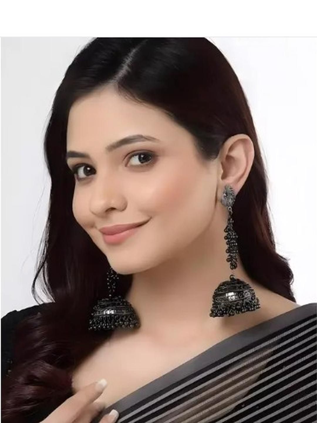 Sangria Oxidised Alloy Artificial Beads Earrings-picture-33