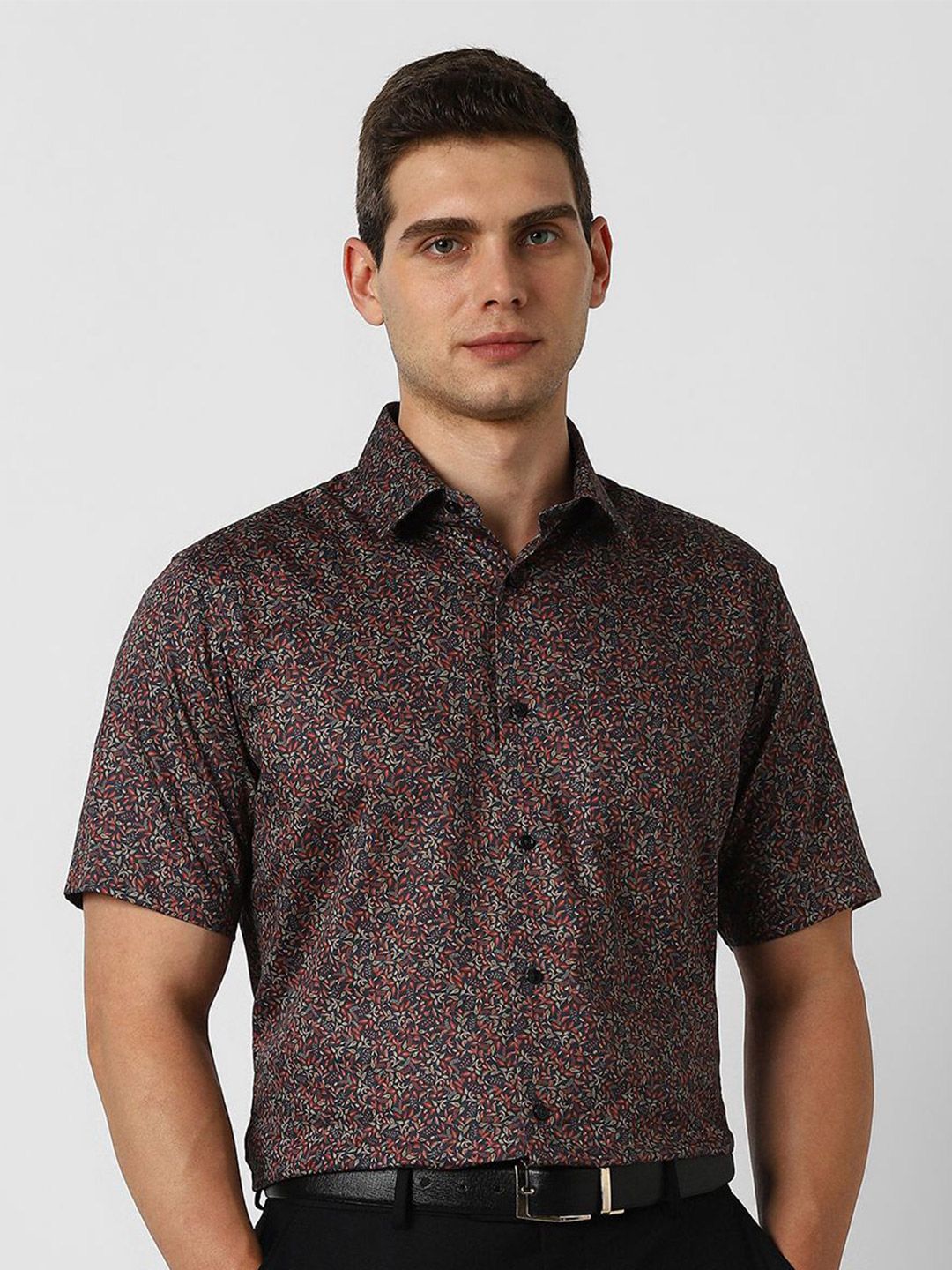 Van Heusen Men Floral Printed Spread Collar Pure Cotton Formal Shirt-picture-28