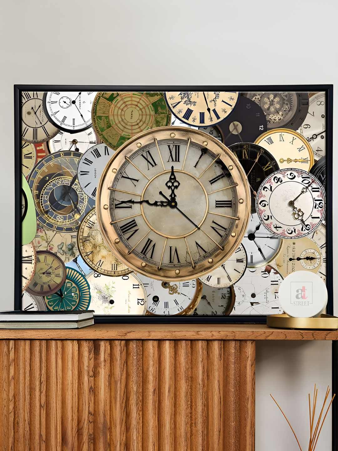 Art Street Brown & White Printed Wall Clock-image-7