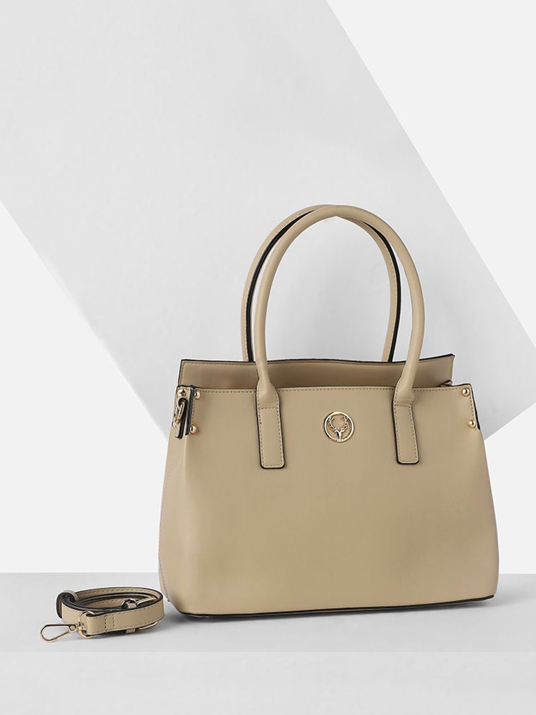 Allen Solly Woman Colourblocked Structured Handheld Bag With Bow Detail-picture-18