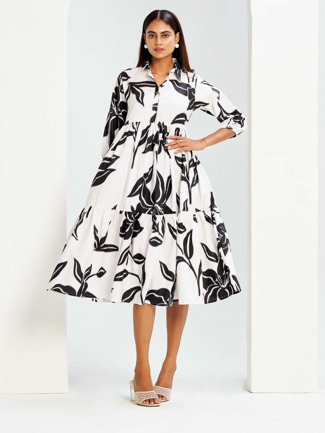 R.Code by The Roadster Life Co. Women Floral Printed Shirt Collar Midi Shirt Dress-picture-29