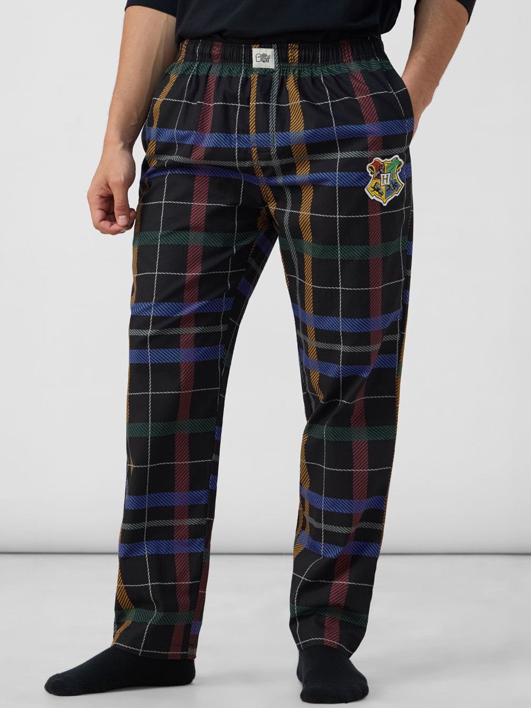 The Souled Store Men Checked Pure Cotton Lounge Pants-picture-11