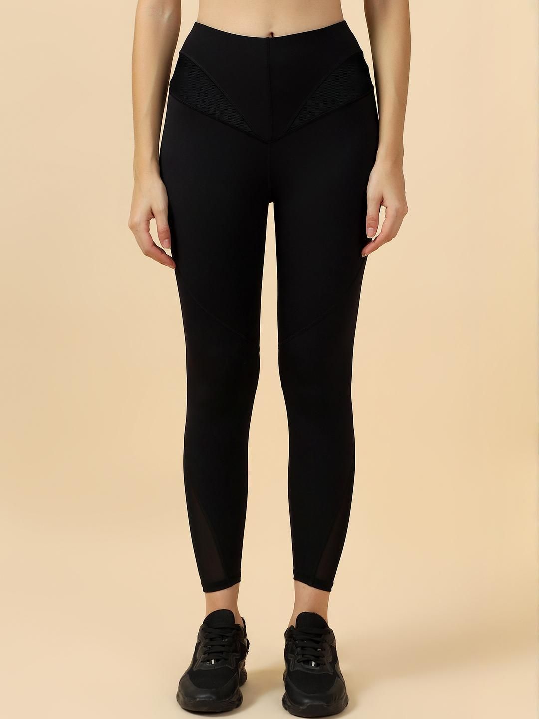 Fitkin Women High-Waist Tights with Mesh Waist Panels-picture-32