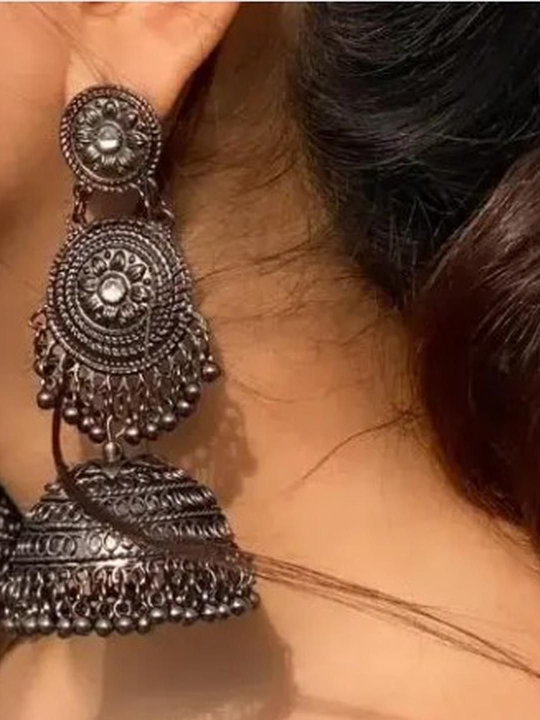 Sangria Oxidised Alloy Artificial Beads Earrings-picture-39